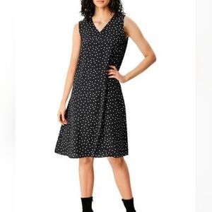 Black Polka Dot Sleeveless Shift Dress